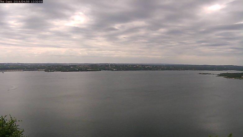 Lake Travis webcam, April 9, 2016 12:40 PM CT
