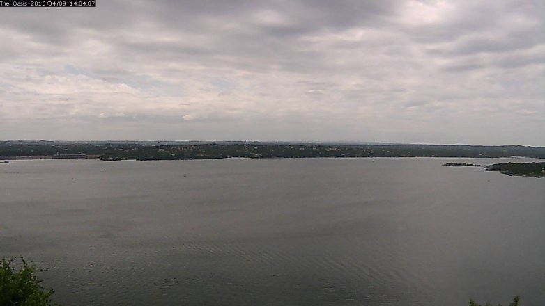 Lake Travis webcam, April 9, 2016 1:10 PM CT