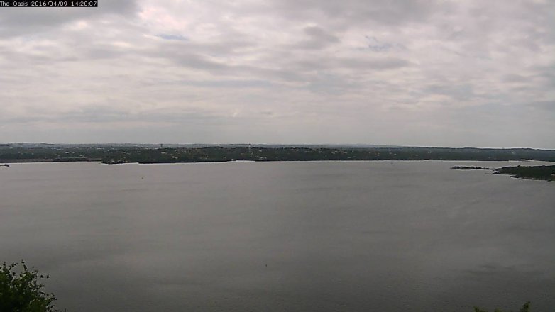 Lake Travis webcam, April 9, 2016 1:25 PM CT