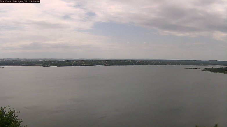 Lake Travis webcam, April 9, 2016 1:35 PM CT