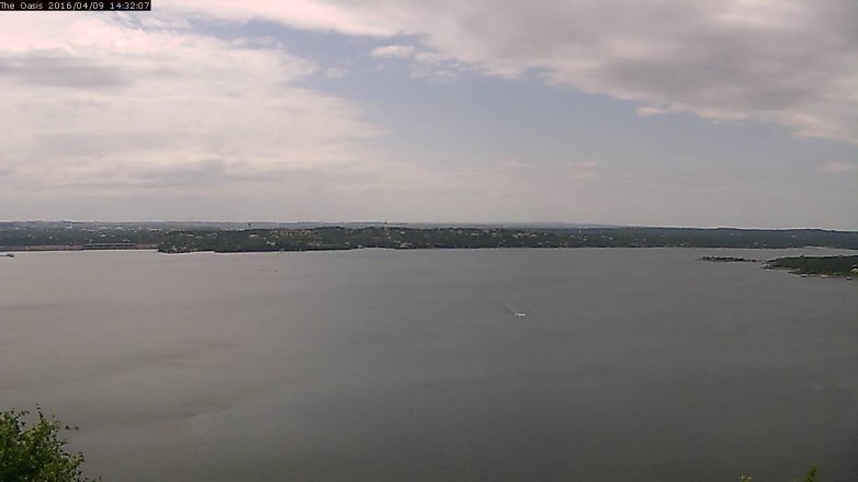 Lake Travis webcam, April 9, 2016 1:40 PM CT