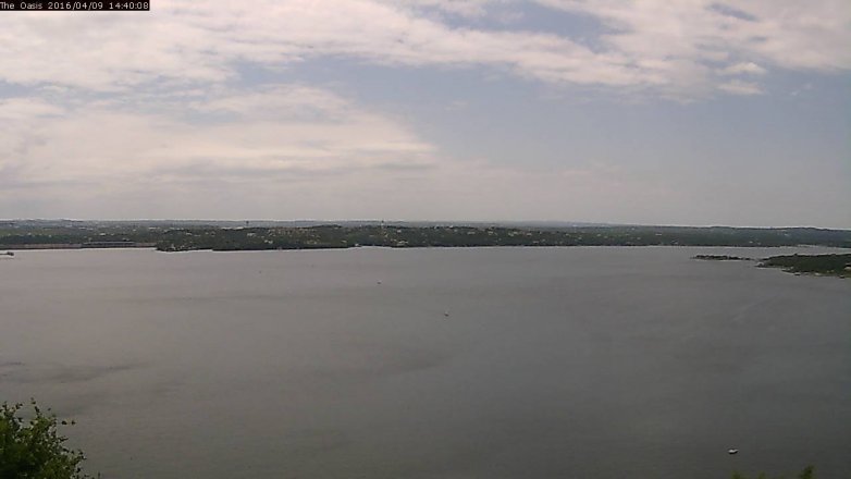 Lake Travis webcam, April 9, 2016 1:45 PM CT