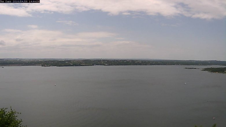 Lake Travis webcam, April 9, 2016 1:50 PM CT