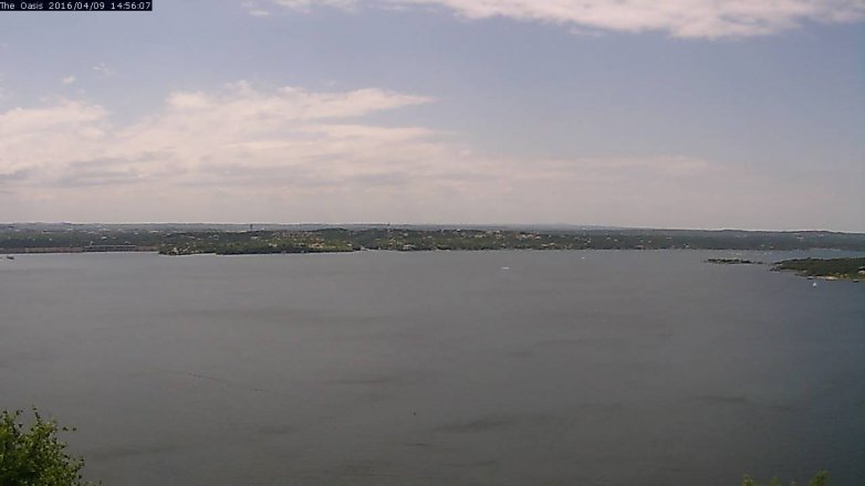 Lake Travis webcam, April 9, 2016 2:05 PM CT