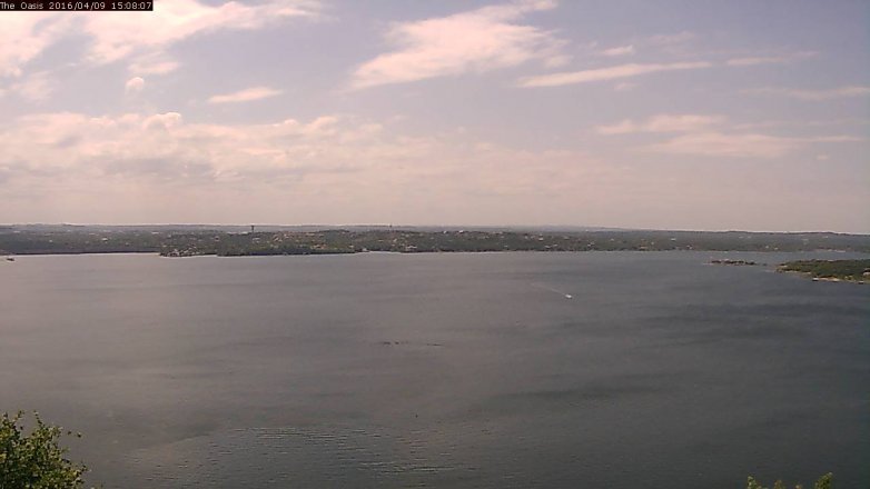 Lake Travis webcam, April 9, 2016 2:15 PM CT