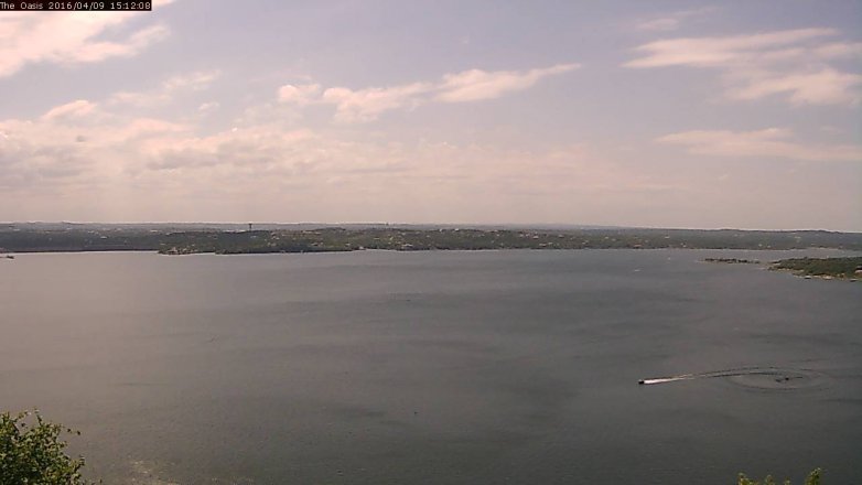 Lake Travis webcam, April 9, 2016 2:20 PM CT