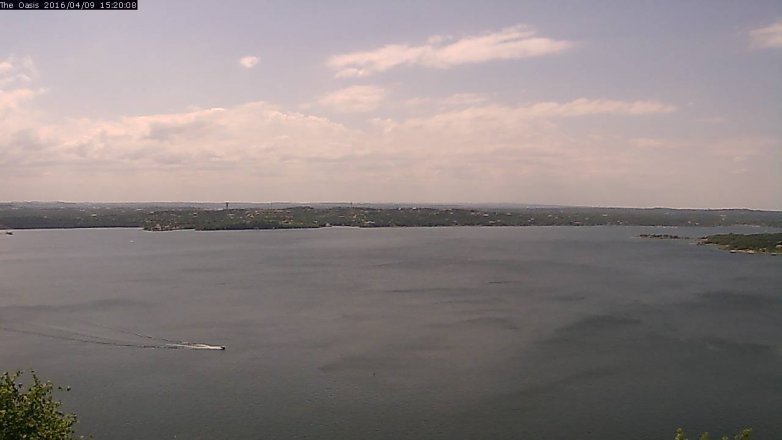 Lake Travis webcam, April 9, 2016 2:25 PM CT