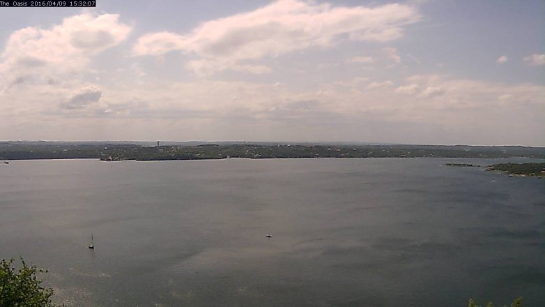 Lake Travis webcam, April 9, 2016 2:40 PM CT
