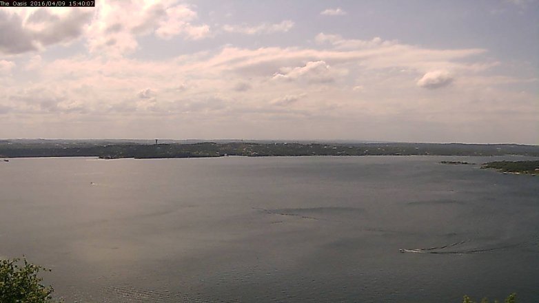 Lake Travis webcam, April 9, 2016 2:45 PM CT