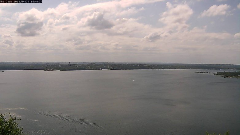 Lake Travis webcam, April 9, 2016 2:55 PM CT