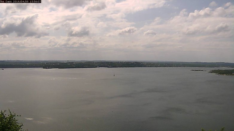 Lake Travis webcam, April 9, 2016 3:00 PM CT