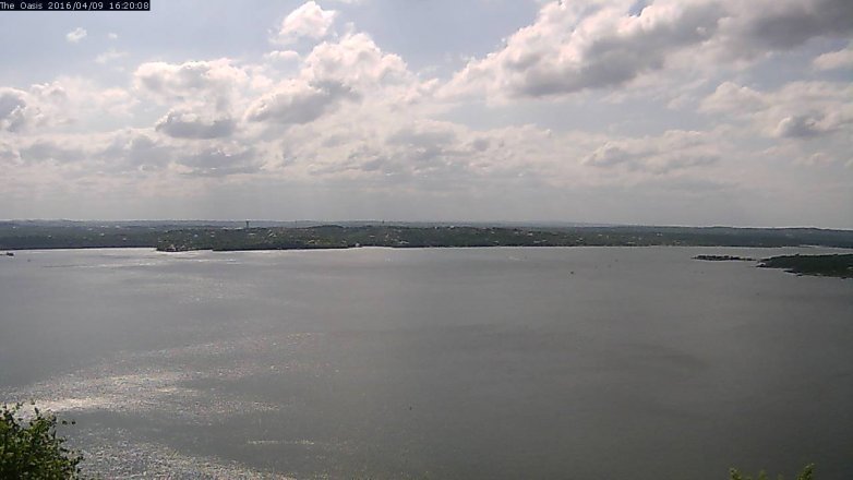 Lake Travis webcam, April 9, 2016 3:25 PM CT