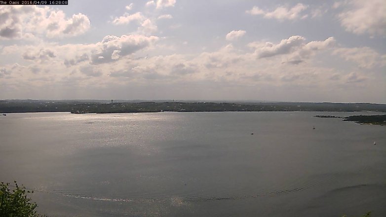 Lake Travis webcam, April 9, 2016 3:35 PM CT