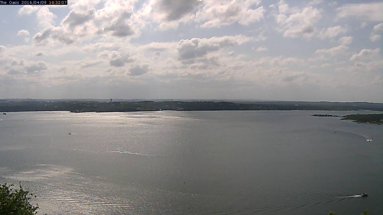 Lake Travis webcam, April 9, 2016 3:40 PM CT