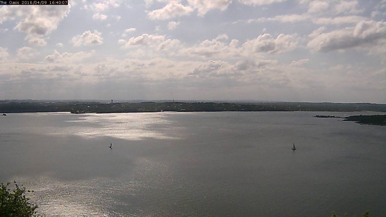 Lake Travis webcam, April 9, 2016 3:45 PM CT