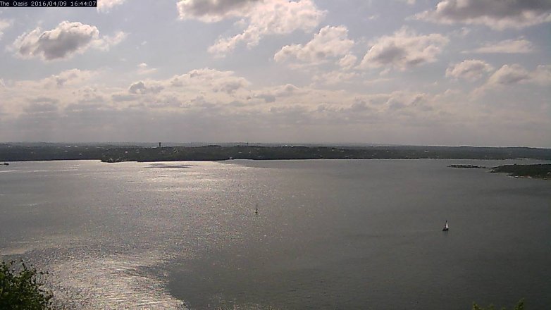 Lake Travis webcam, April 9, 2016 3:50 PM CT