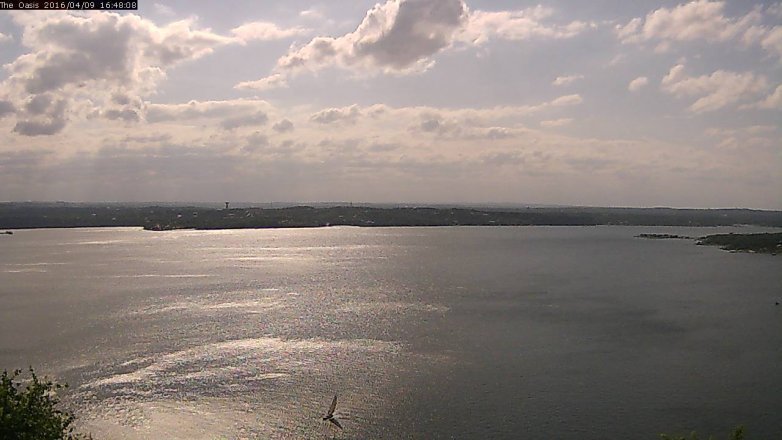 Lake Travis webcam, April 9, 2016 3:55 PM CT