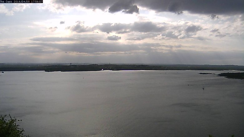 Lake Travis webcam, April 9, 2016 5:05 PM CT