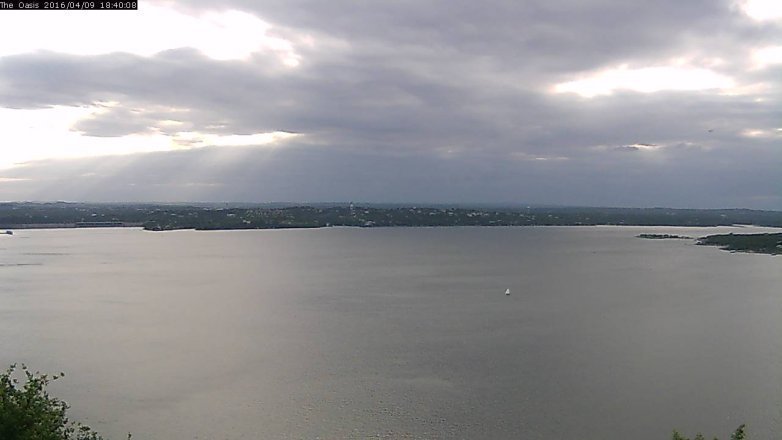 Lake Travis webcam, April 9, 2016 5:45 PM CT