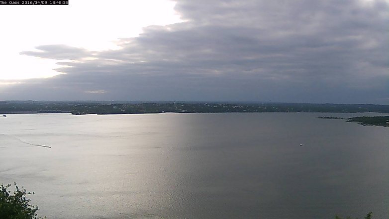 Lake Travis webcam, April 9, 2016 5:55 PM CT