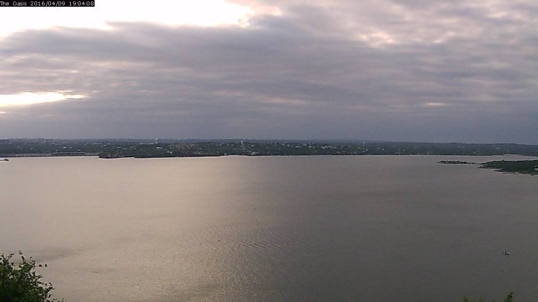Lake Travis webcam, April 9, 2016 6:10 PM CT
