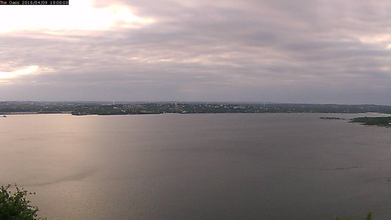 Lake Travis webcam, April 9, 2016 6:15 PM CT