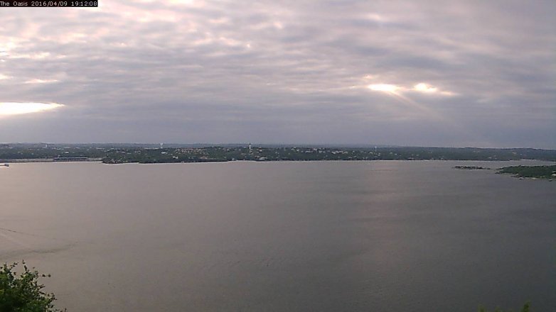 Lake Travis webcam, April 9, 2016 6:20 PM CT