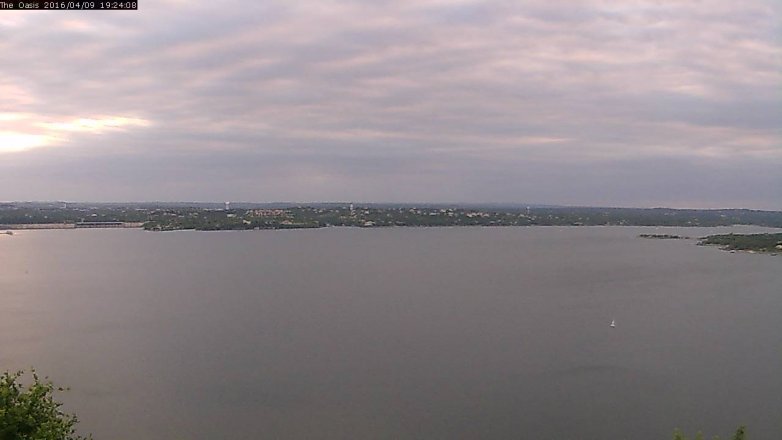 Lake Travis webcam, April 9, 2016 6:30 PM CT