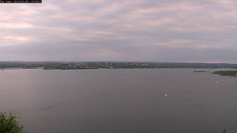 Lake Travis webcam, April 9, 2016 6:35 PM CT