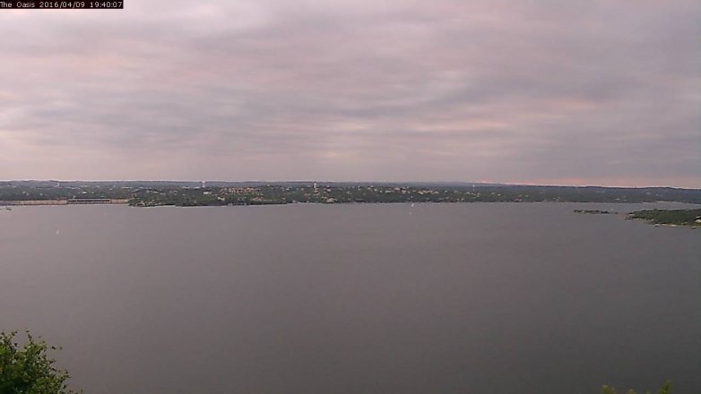 Lake Travis webcam, April 9, 2016 6:45 PM CT