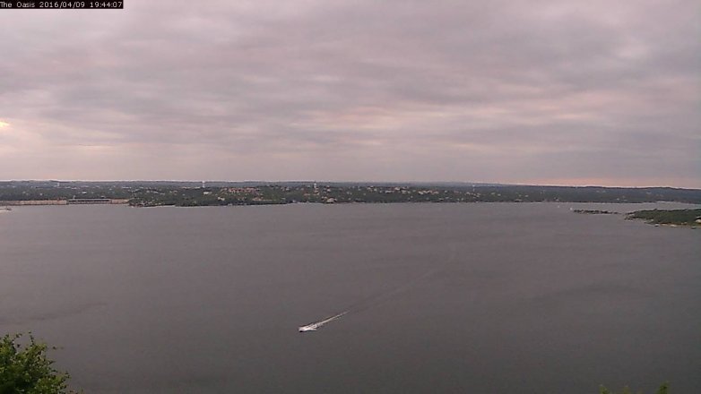 Lake Travis webcam, April 9, 2016 6:50 PM CT