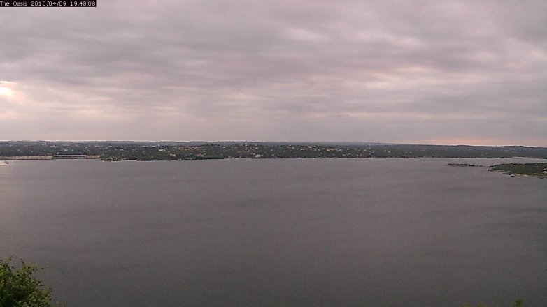 Lake Travis webcam, April 9, 2016 6:55 PM CT