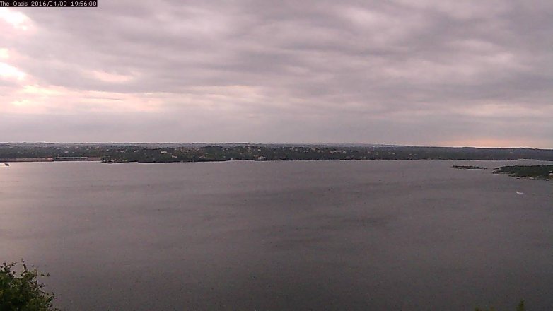 Lake Travis webcam, April 9, 2016 7:05 PM CT