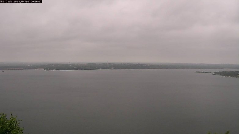 Lake Travis webcam, April 10, 2016 9:05 AM CT