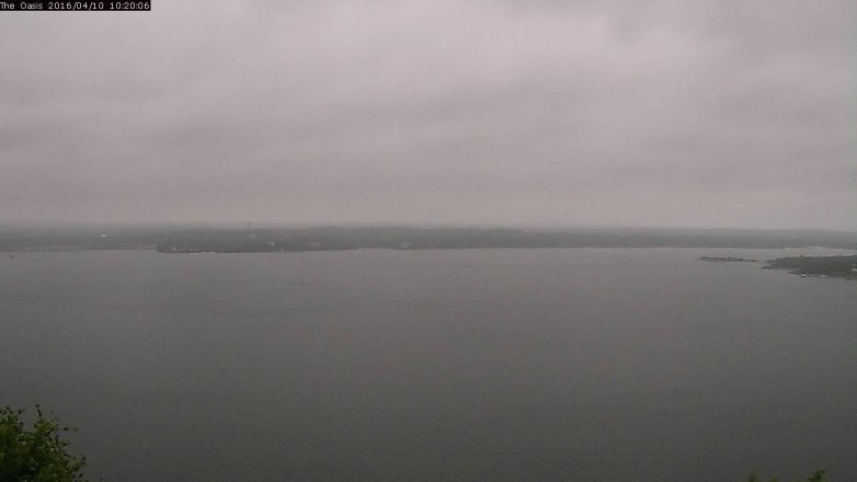 Lake Travis webcam, April 10, 2016 9:25 AM CT