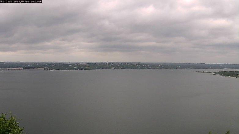 Lake Travis webcam, April 10, 2016 1:20 PM CT