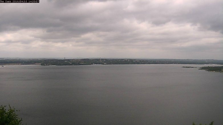 Lake Travis webcam, April 10, 2016 1:25 PM CT