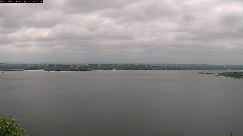 Lake Travis webcam, April 10, 2016 1:40 PM CT