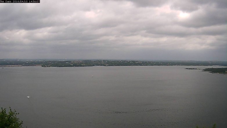 Lake Travis webcam, April 10, 2016 2:05 PM CT