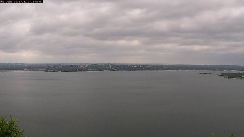 Lake Travis webcam, April 10, 2016 2:15 PM CT