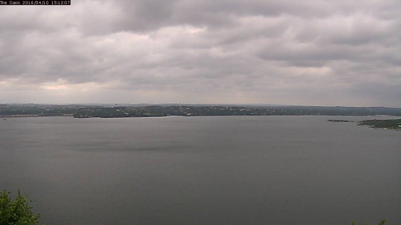 Lake Travis webcam, April 10, 2016 2:20 PM CT