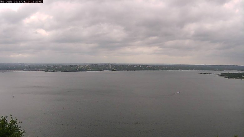 Lake Travis webcam, April 10, 2016 2:30 PM CT