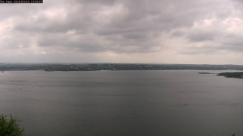 Lake Travis webcam, April 10, 2016 2:35 PM CT