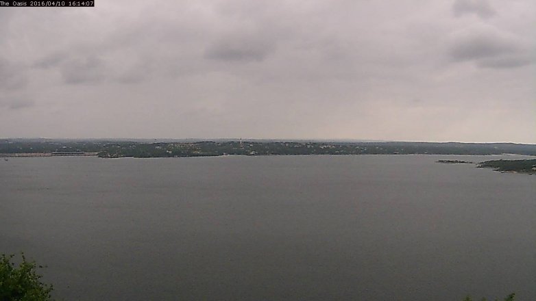 Lake Travis webcam, April 10, 2016 3:20 PM CT