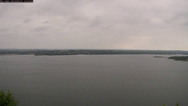 Lake Travis webcam, April 10, 2016 3:25 PM CT