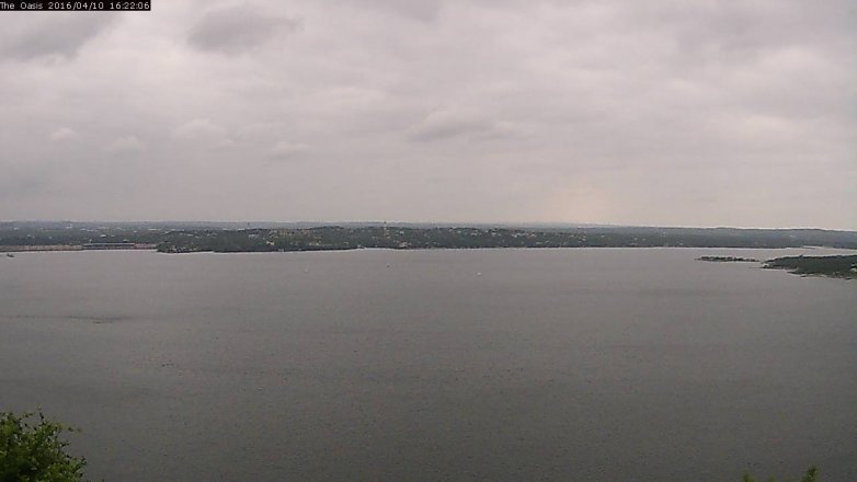 Lake Travis webcam, April 10, 2016 3:30 PM CT