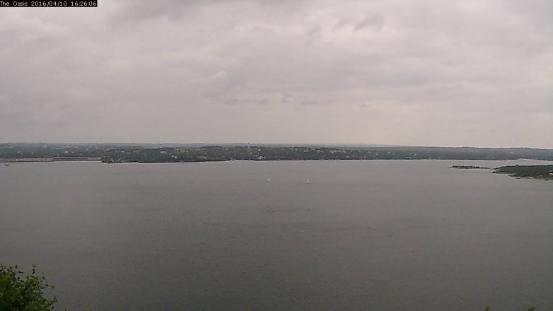 Lake Travis webcam, April 10, 2016 3:35 PM CT