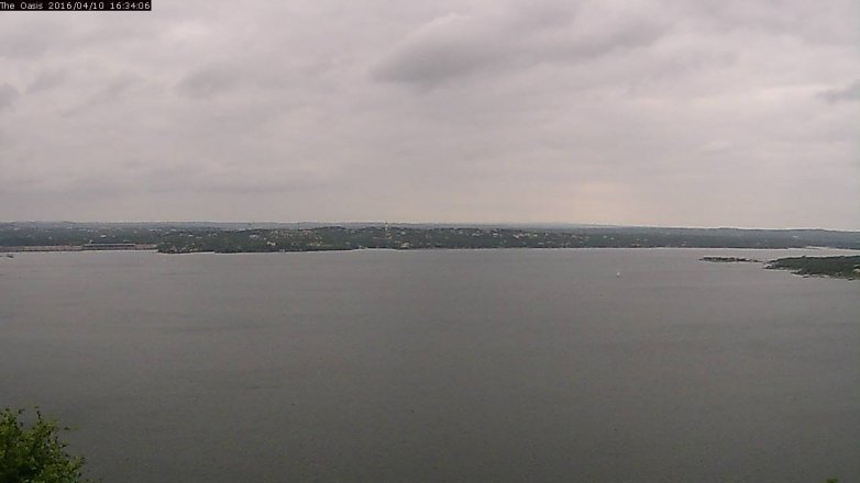 Lake Travis webcam, April 10, 2016 3:40 PM CT