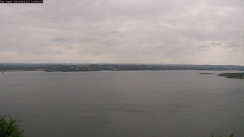 Lake Travis webcam, April 10, 2016 4:05 PM CT