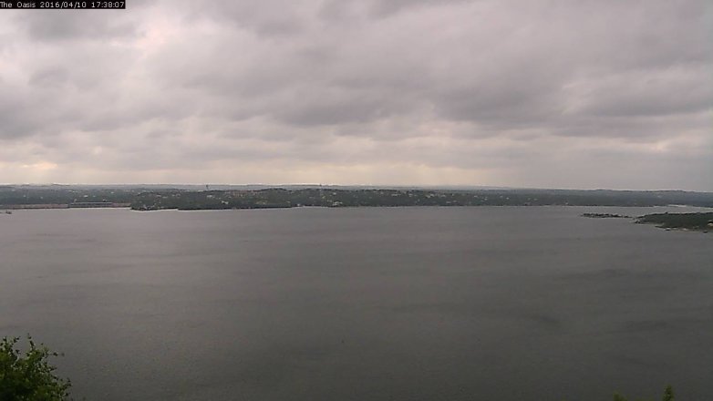 Lake Travis webcam, April 10, 2016 4:45 PM CT
